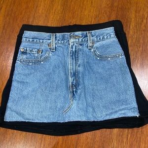 Bejeweled by Susan Fixelo Jean skirt